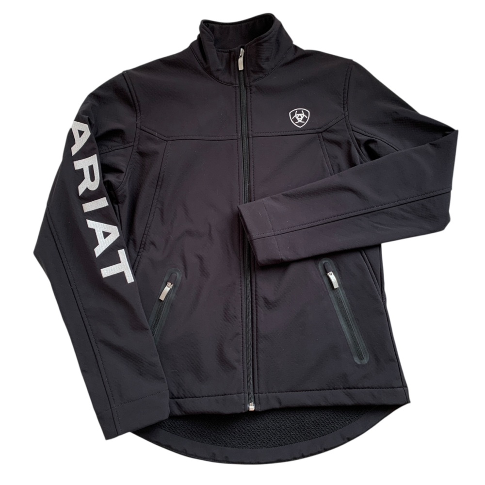 Ariat Team Softshell Jacket Black Zip Front Size … - image 2